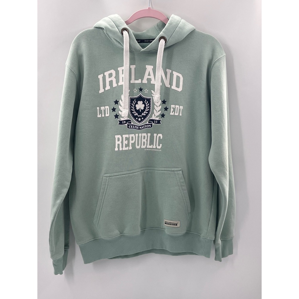 Irish Connexxion Ireland Republic Celtic Nation Hoodie Sage Green Mens Medium
